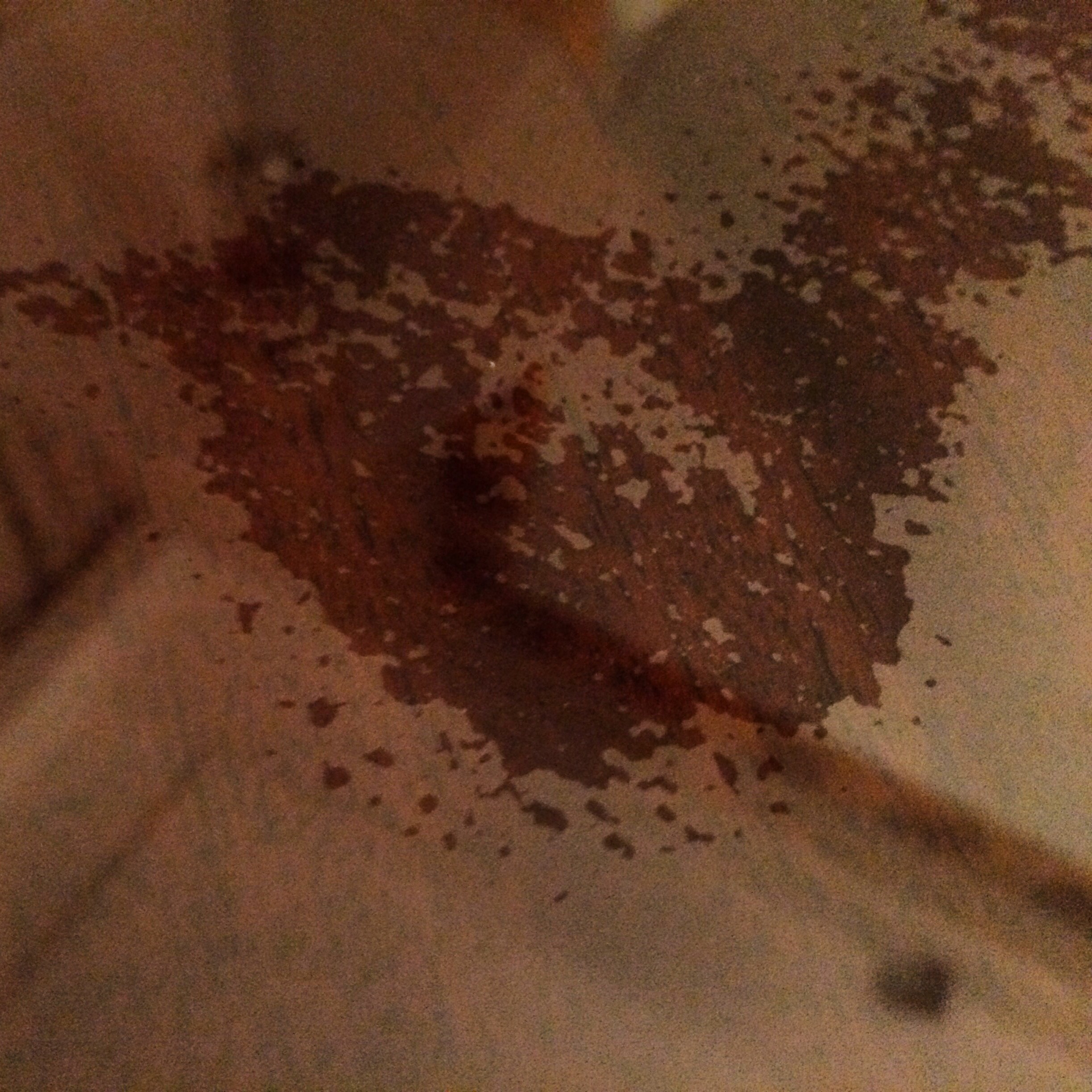 a stain on a glass surface