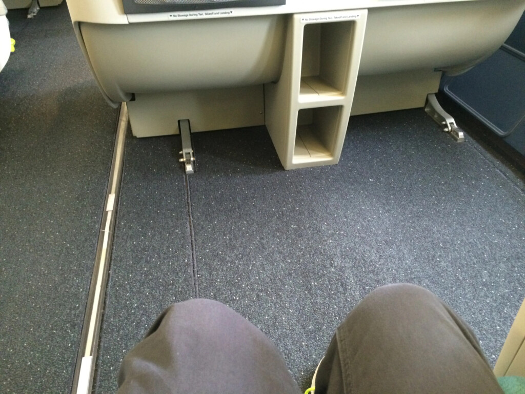 a person's legs on a plane