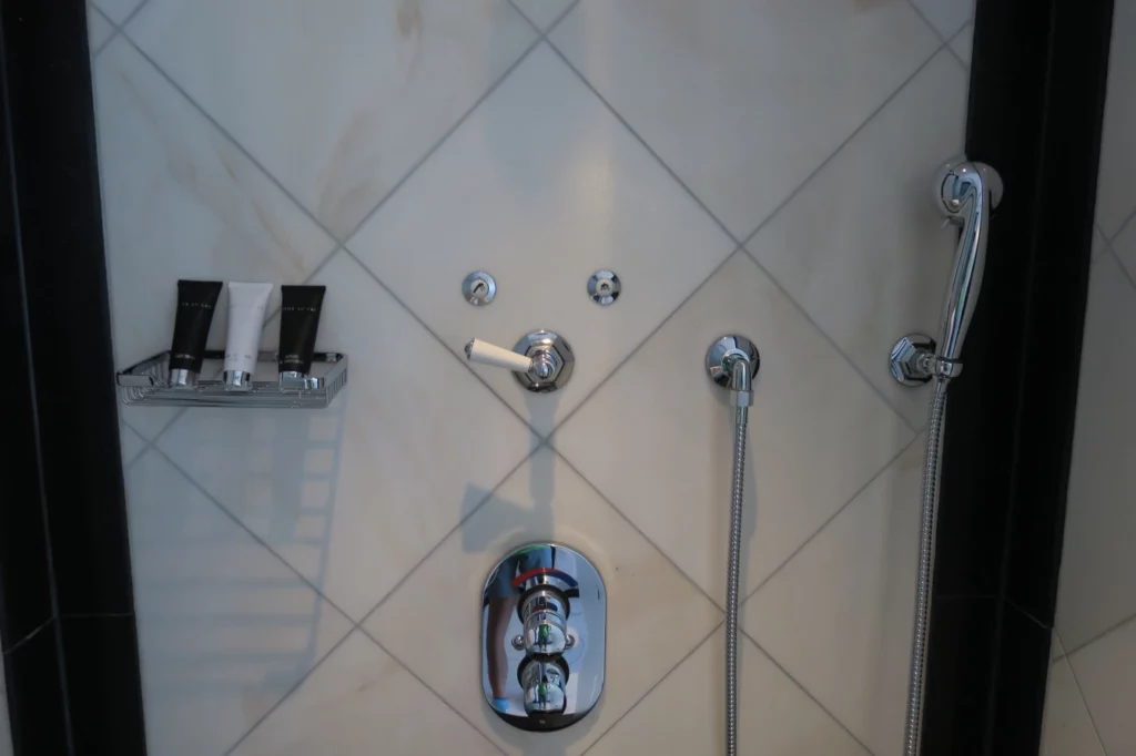 a shower head and faucet