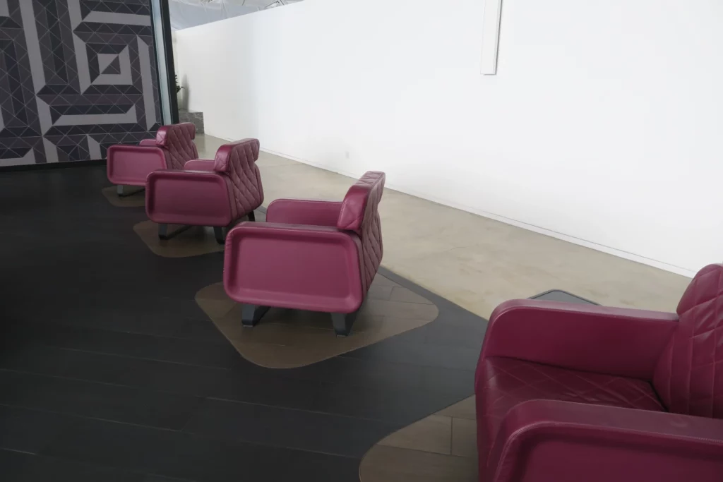 a group of chairs in a room