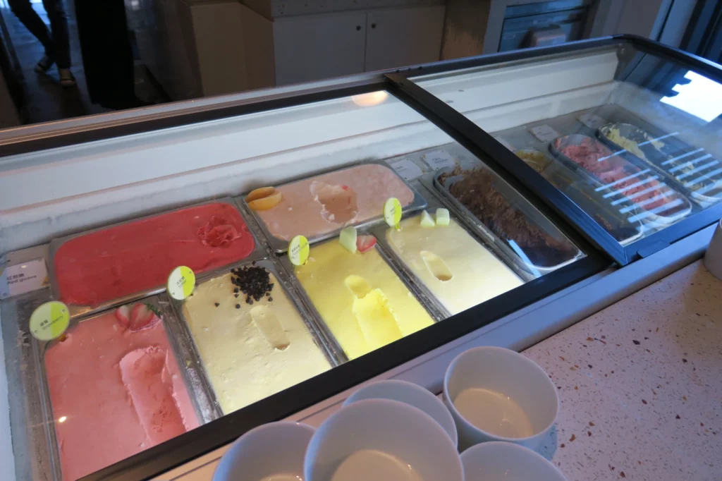 a display case of ice cream