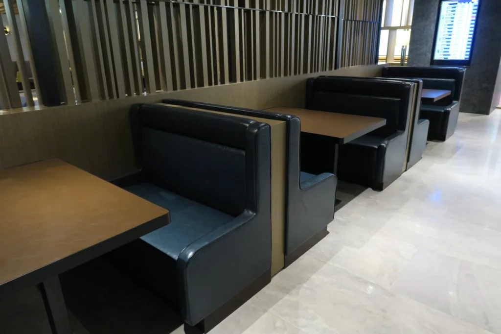 a booth seating in a restaurant