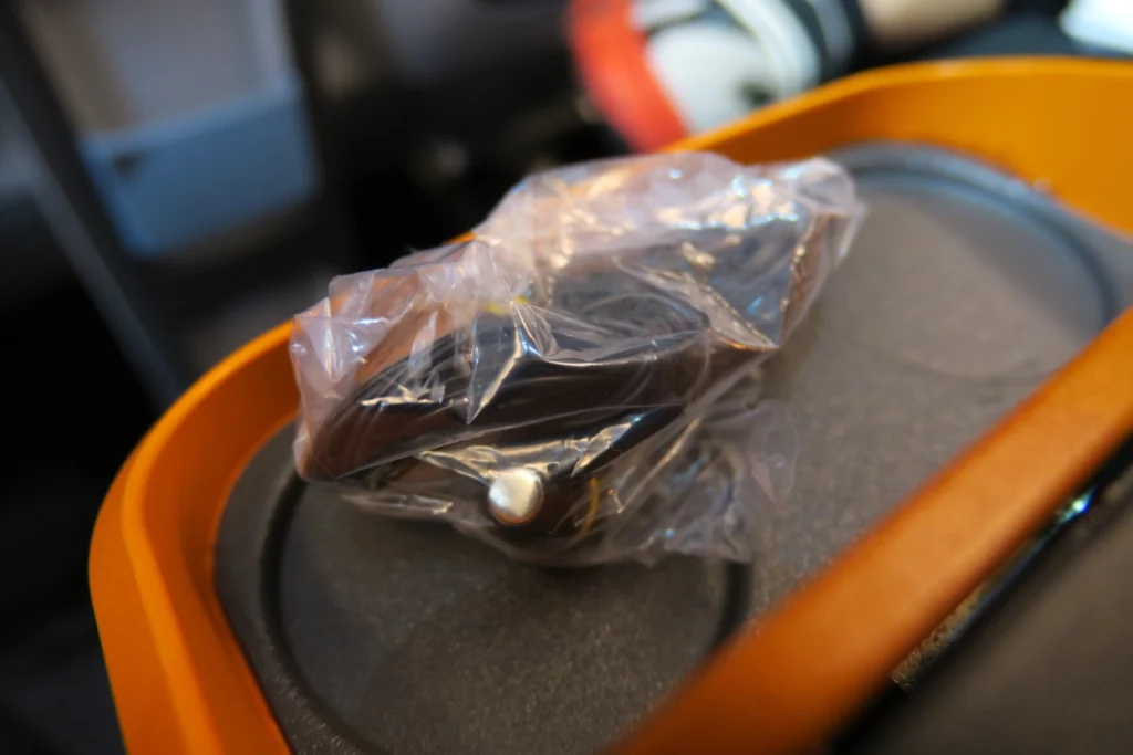 a plastic bag on a seat