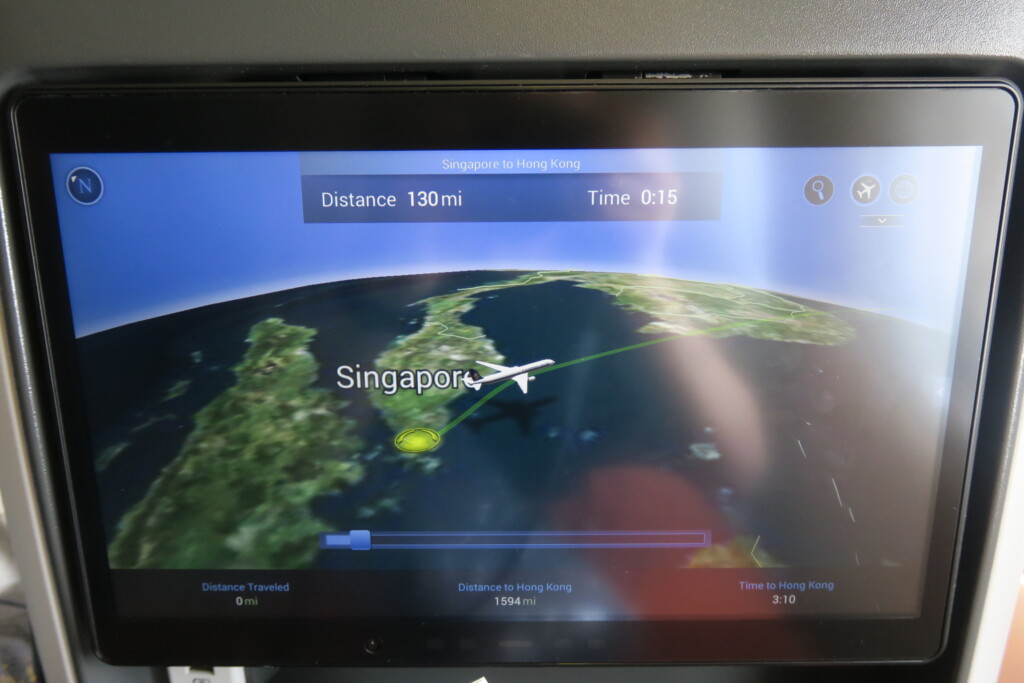 a screen with a map and a plane on it