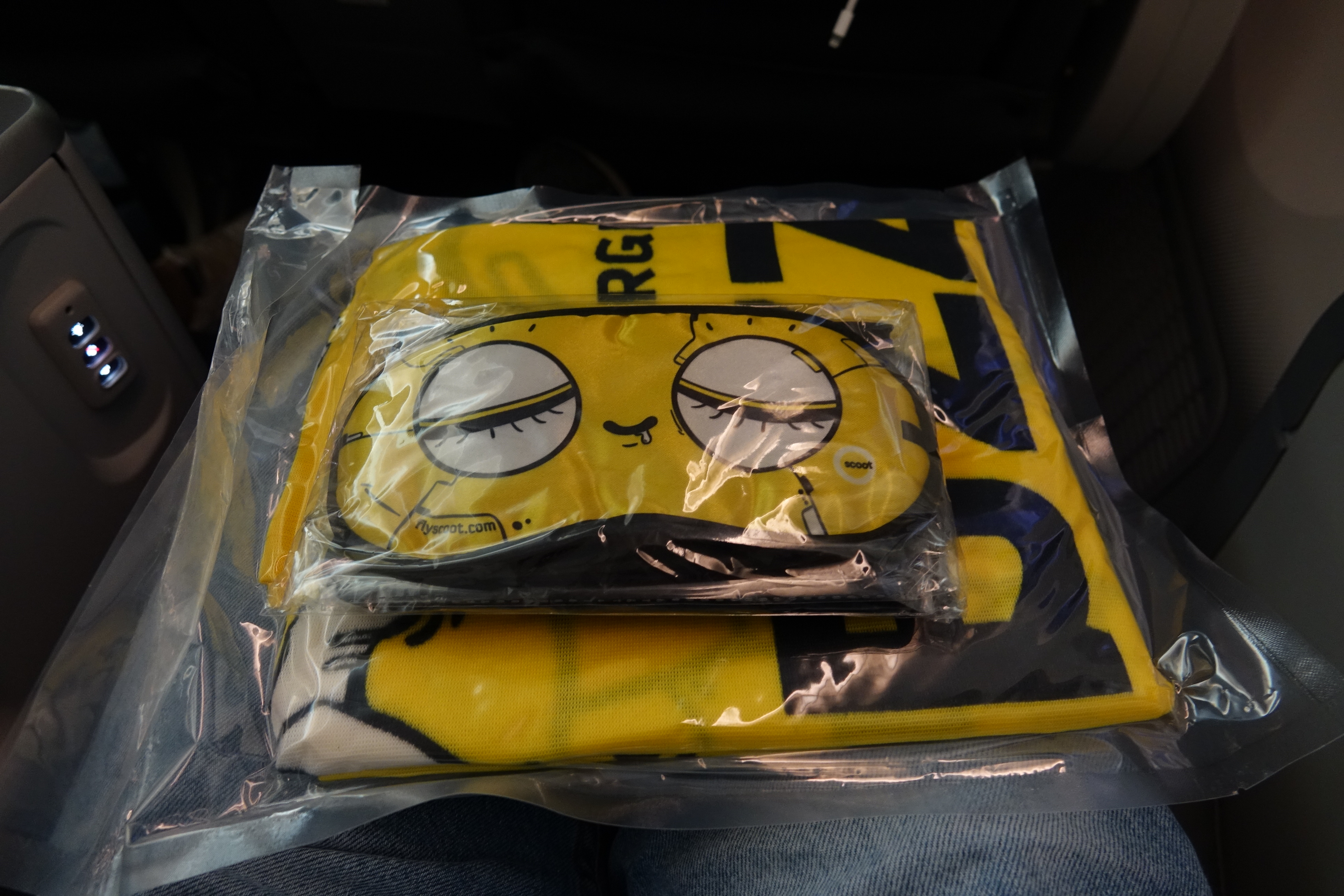 a yellow face in a plastic bag