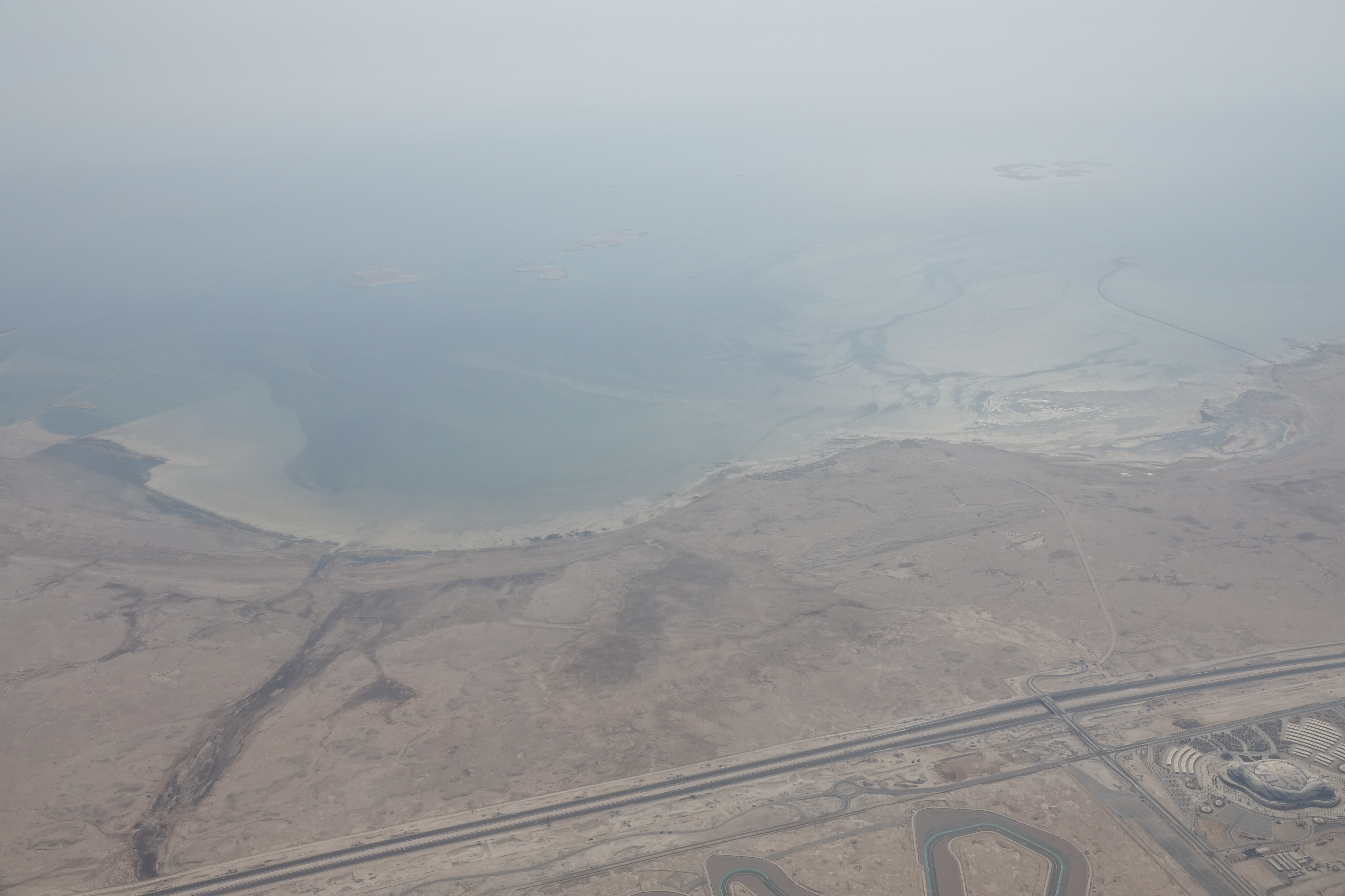 an aerial view of a desert landscape
