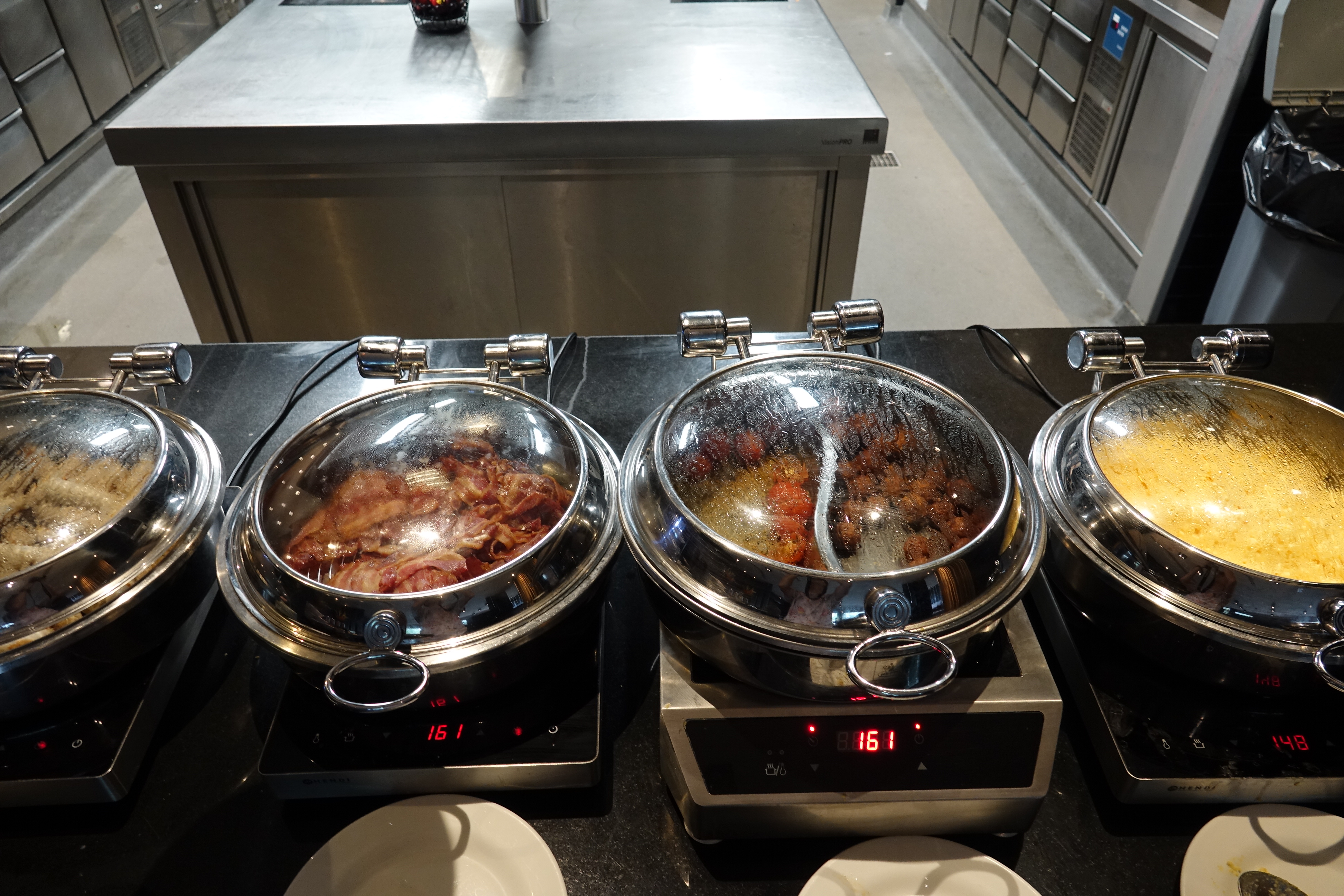 food on a stove in a restaurant