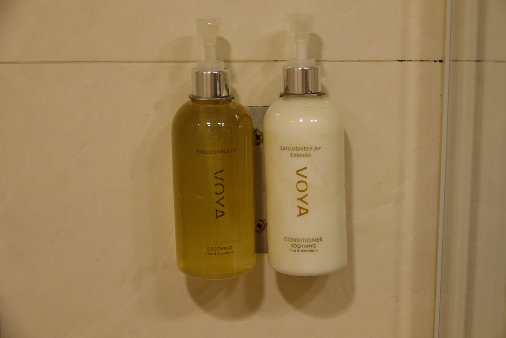 a couple of bottles of shampoo and conditioner