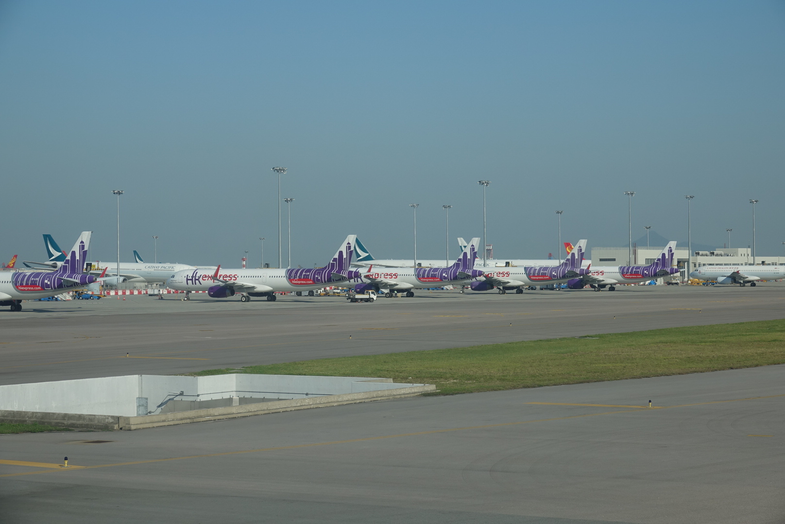 airplanes parked on the tarmac