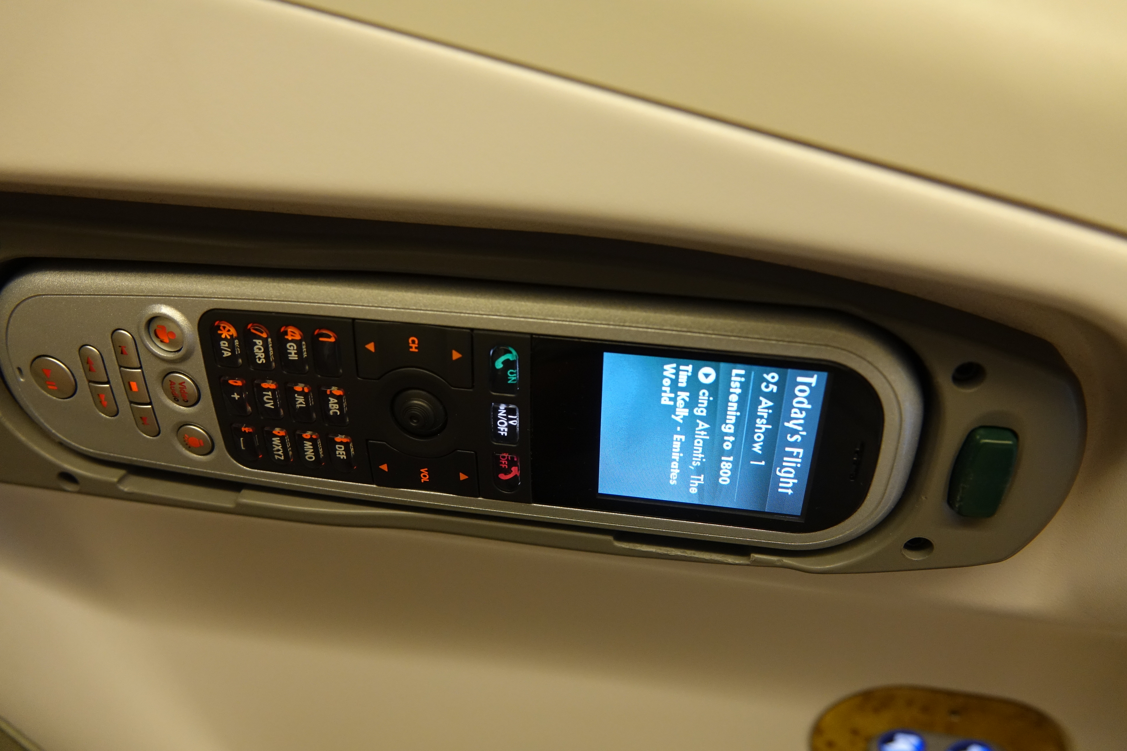 a cell phone on a plane