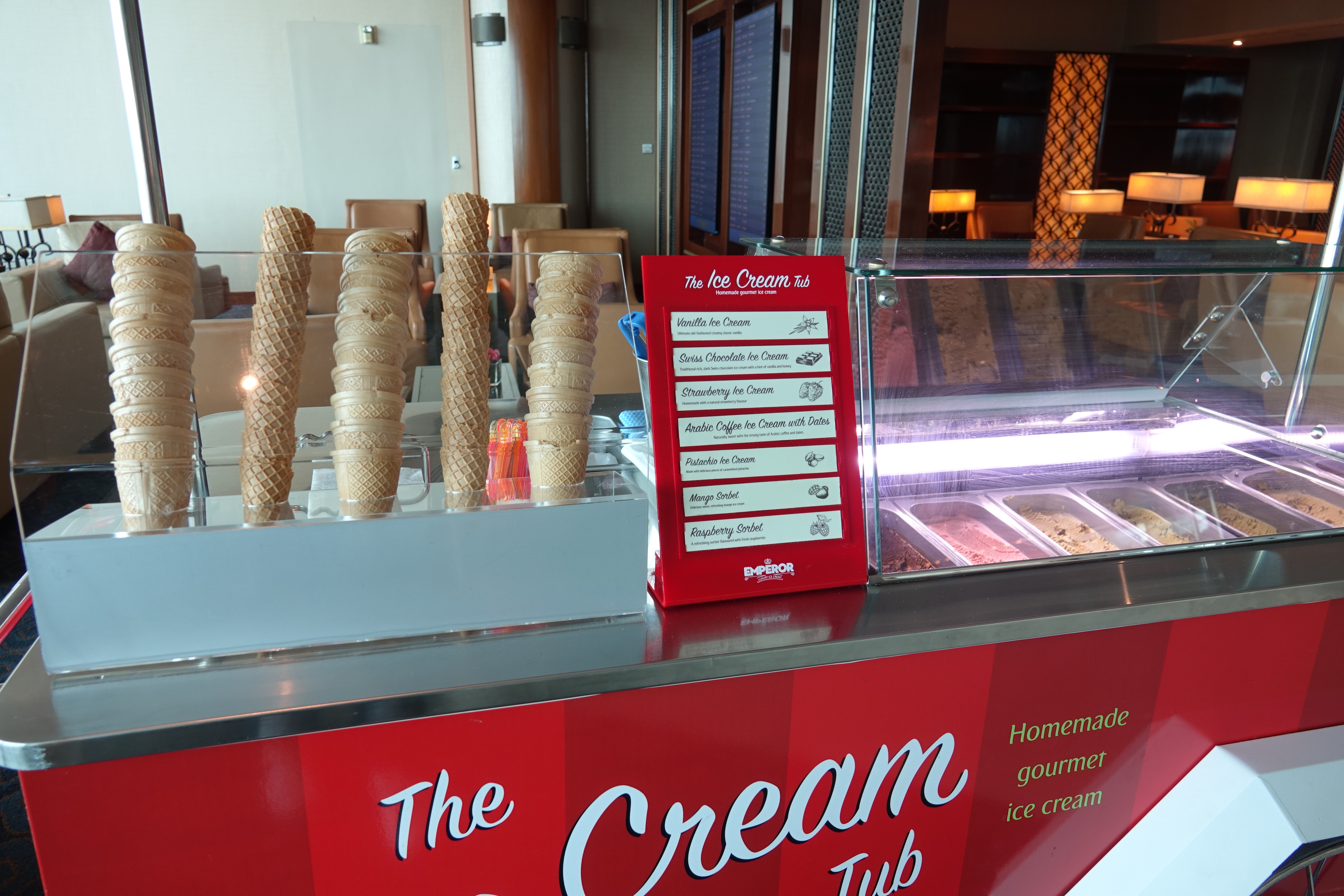 a display of ice cream cones