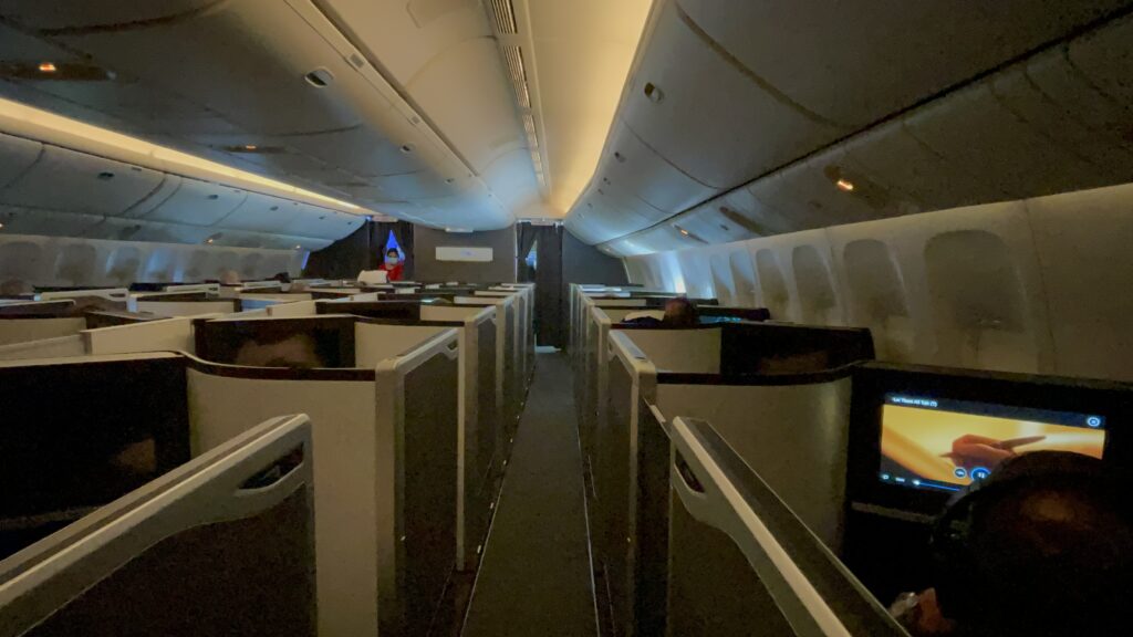 an airplane with cubicles