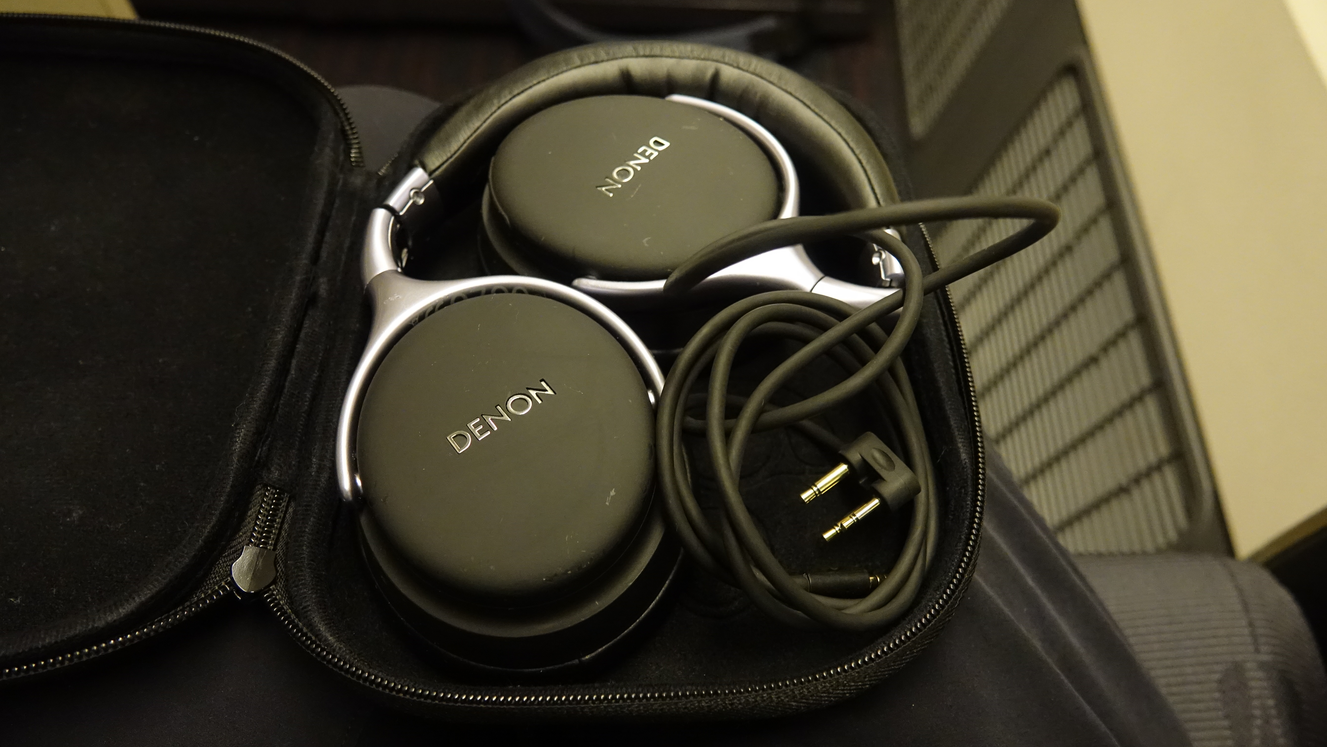a pair of headphones in a case