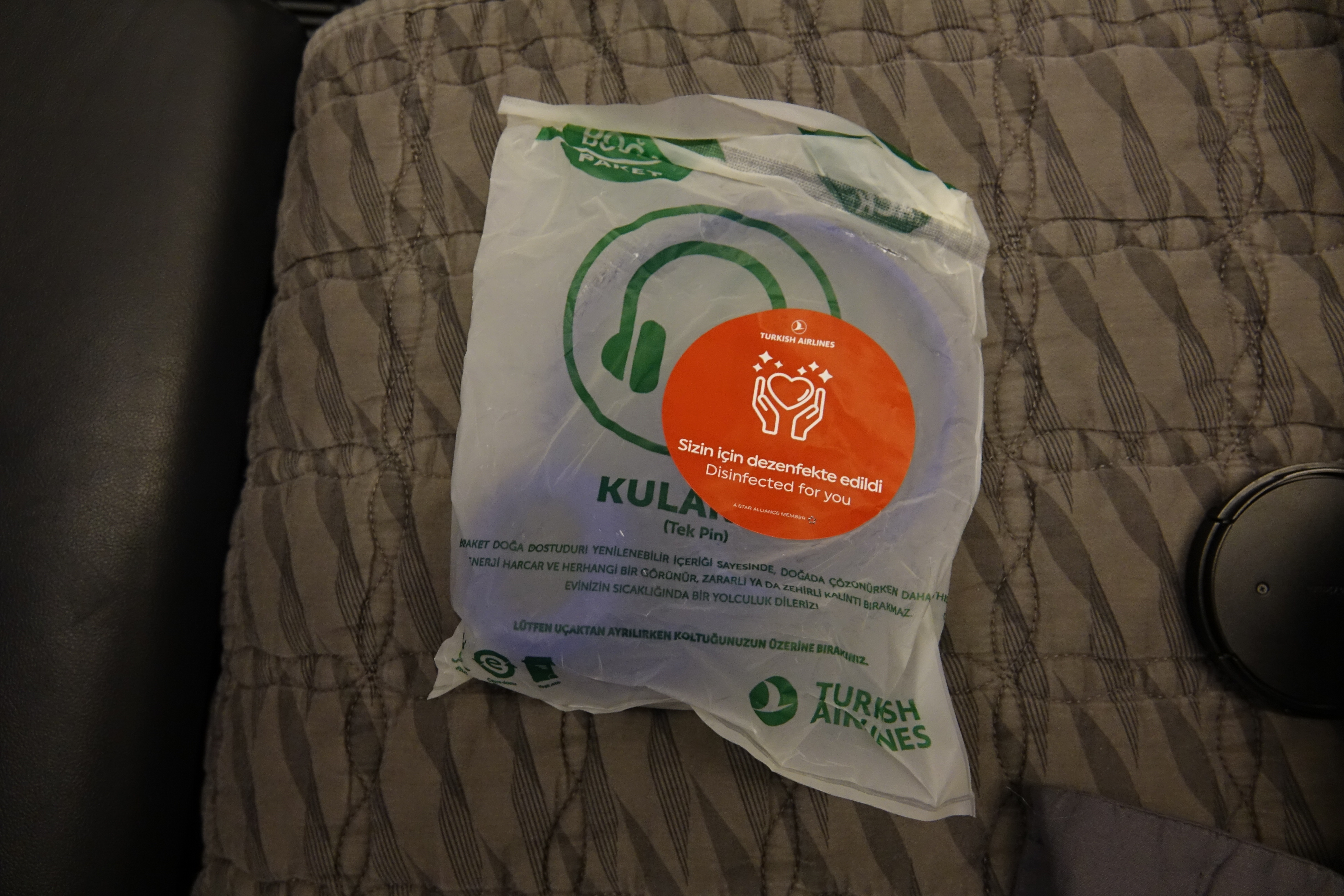 a plastic bag with a logo on it