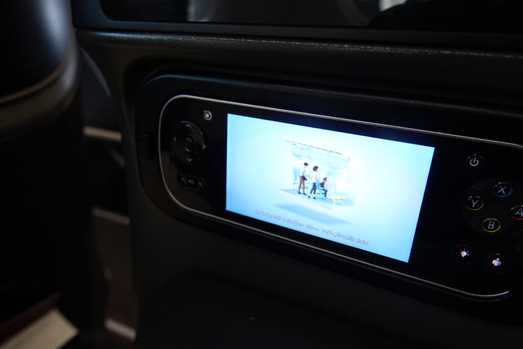 a screen on a car