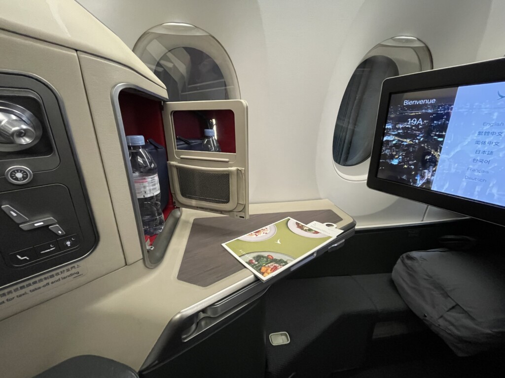 Cathay Pacific A350 Business Class Side Table, Panel and Storage