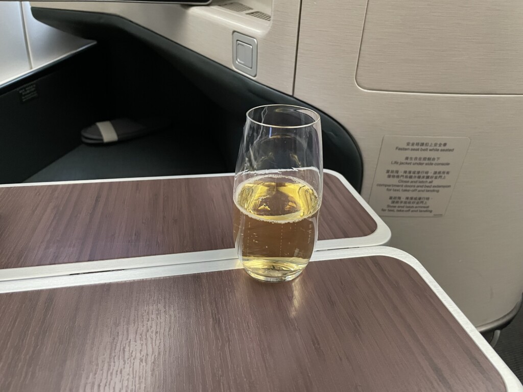 Cathay Pacific A350 Business Class Pre-Departure Beverage