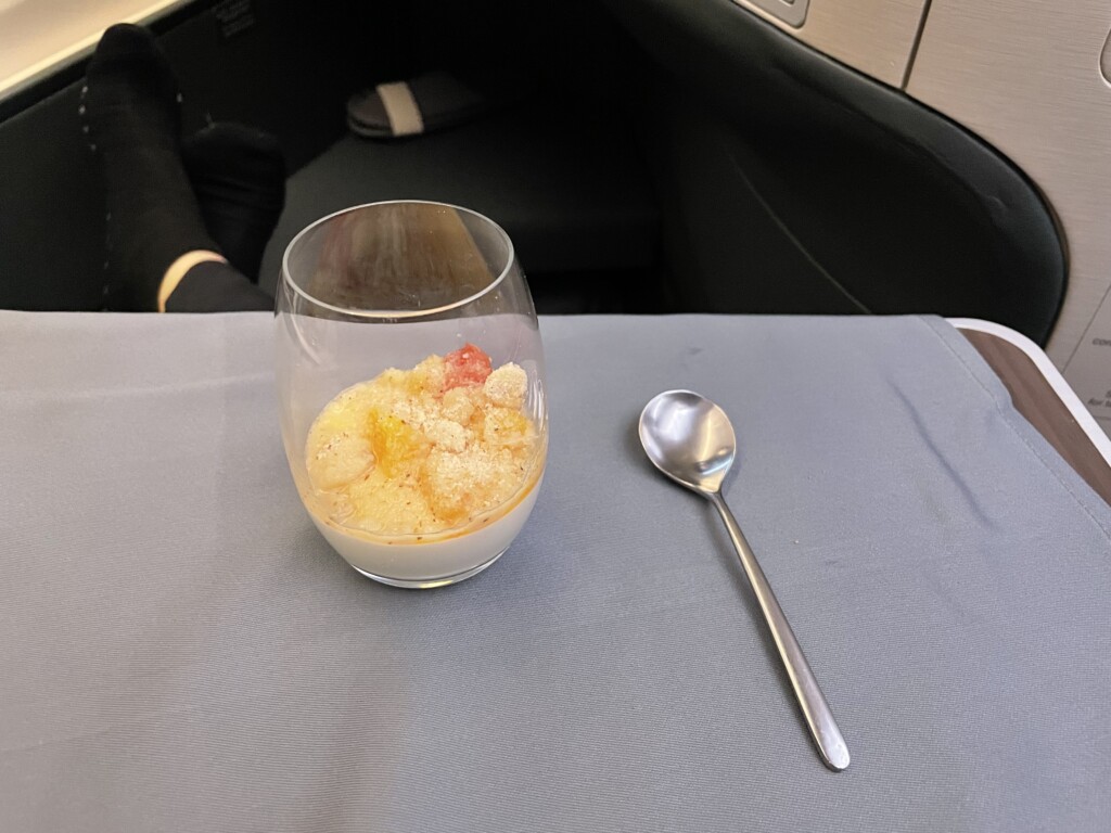 Cathay Pacific A350 Business Class Meal Service Dessert – Creamy Lemon Curd