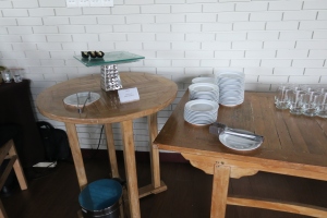 a table with plates on it