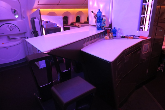a bar in an airplane