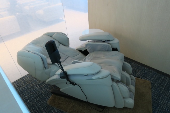 a massage chair in a room
