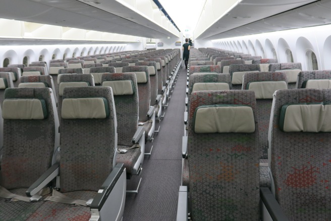 an airplane with many seats