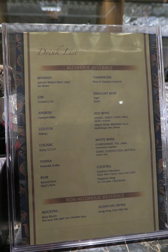 a menu in a plastic case