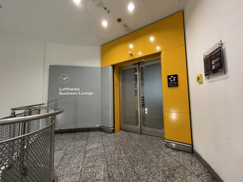 a yellow and grey elevator doors