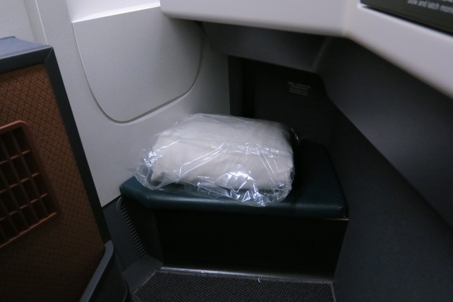 a plastic bag on a seat