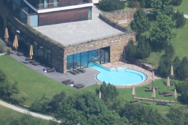 a pool in a building