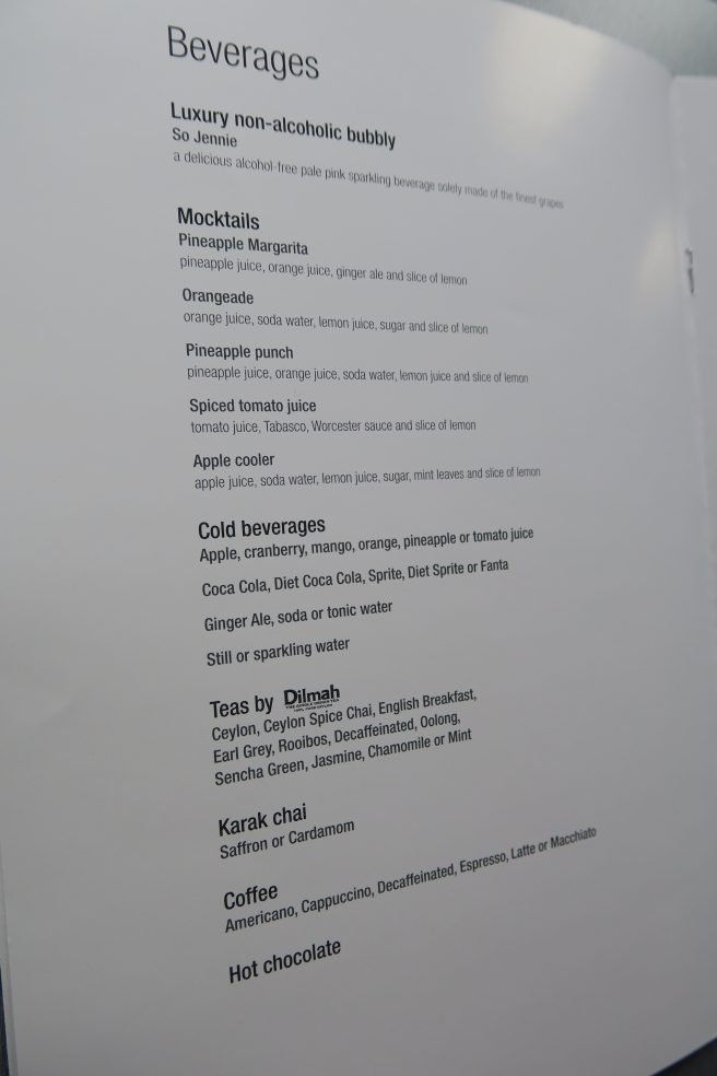 a menu on a white surface