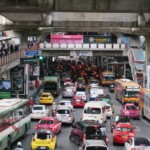 a traffic jam in a city