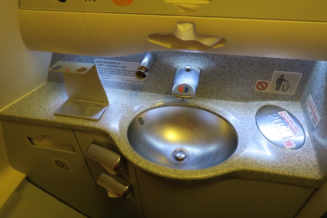 a sink and faucet in a plane