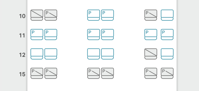 a group of icons with blue and gray squares