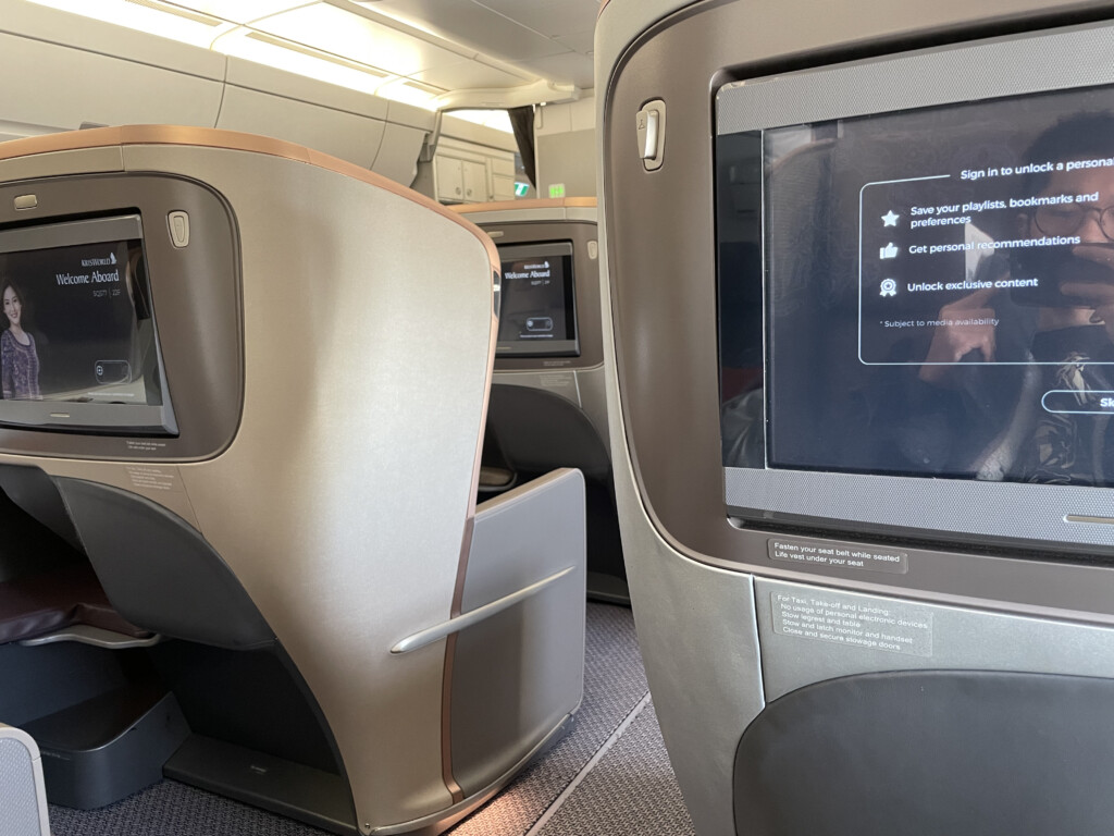 a tvs in an airplane