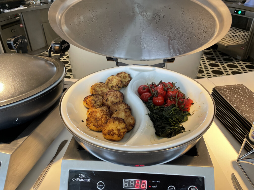 a plate of food on a stove
