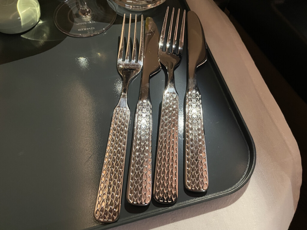 a silverware on a tray