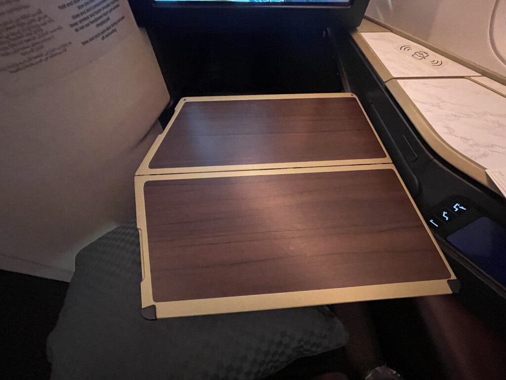 a pair of wood panels on a seat