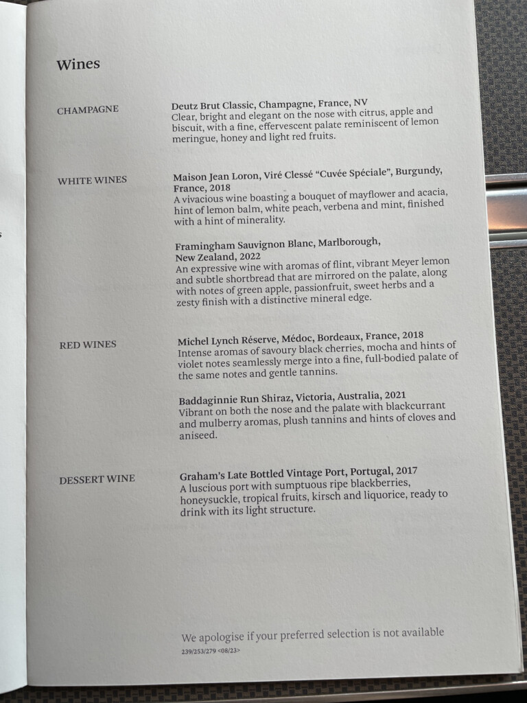 a menu of wine in a book