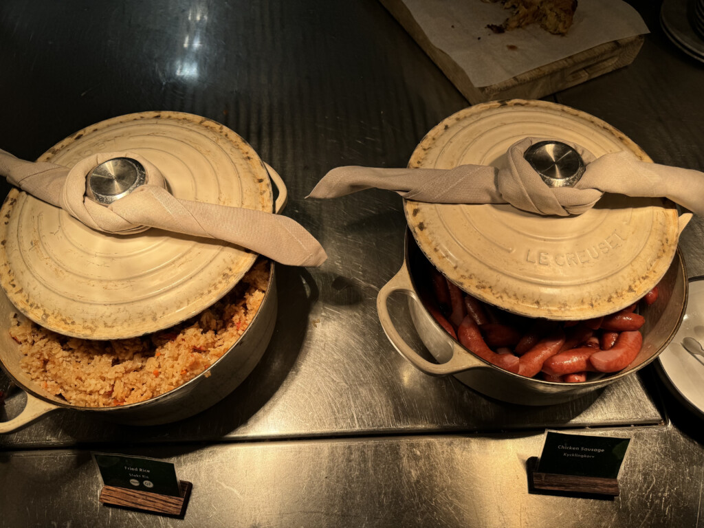 two pots with food inside