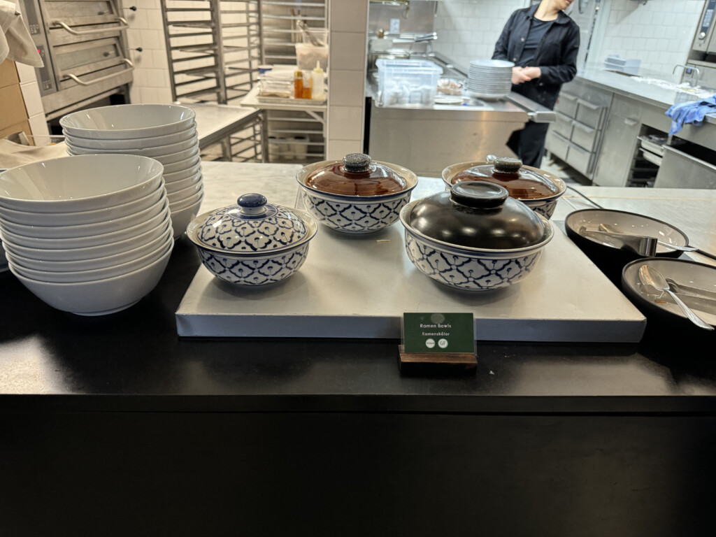 a group of bowls on a counter