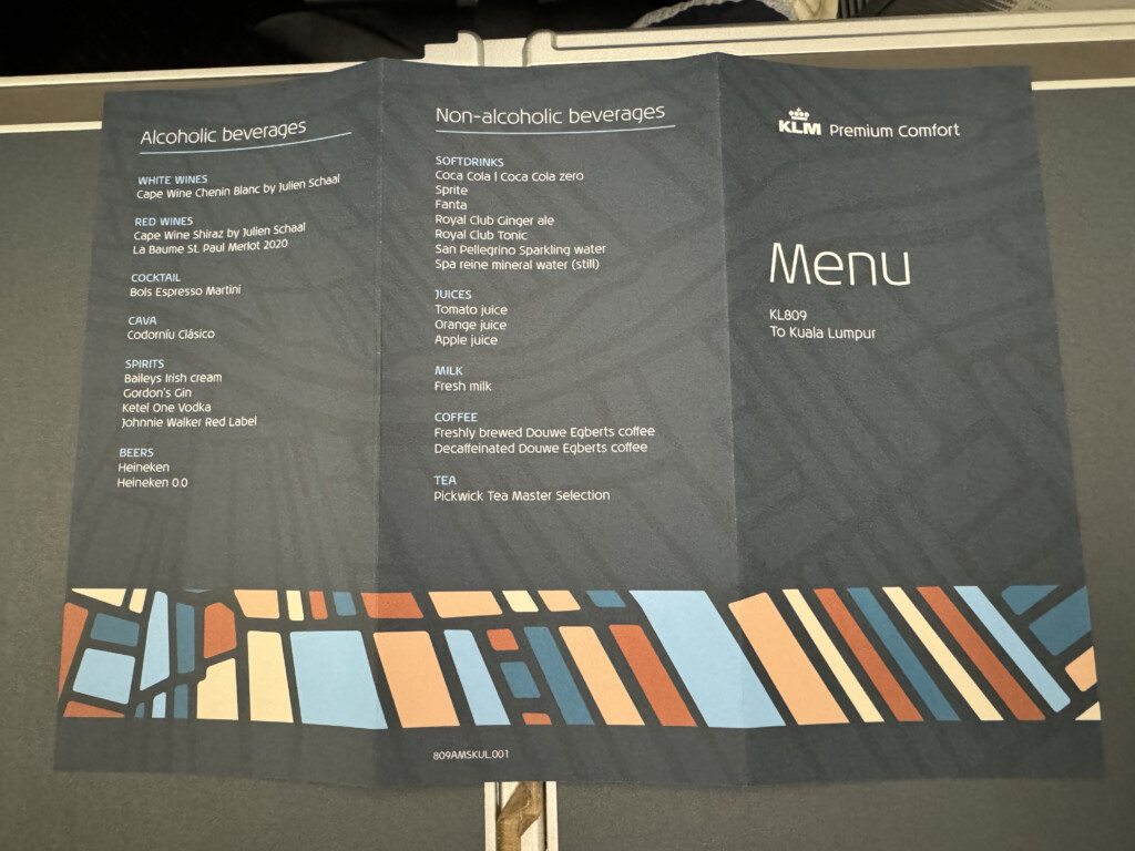 a menu on a table