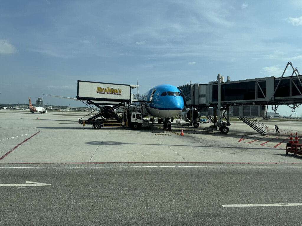 a plane parked at an airport